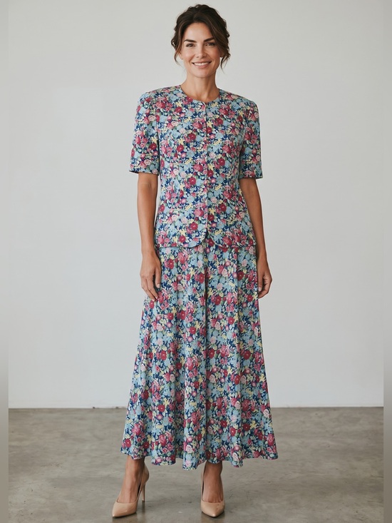 Maggy London Dresses & Skirts - Vintage Maggy London two piece floral skirt & blouse. Size 6 GUC to EUC.